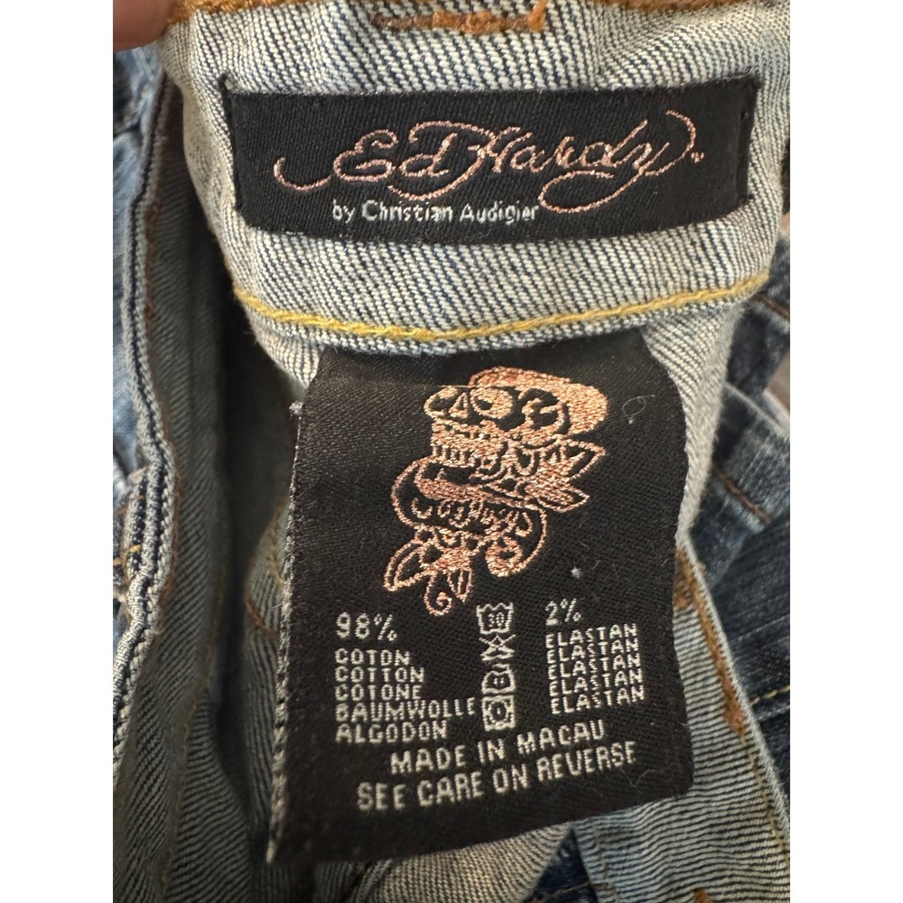 Vintage Ed Hardy by Christian AudigierJeans Y2K Tattoo Streetwear Women's Sz‎ 30 - Picture 14 of 15